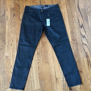 AG The Legging Ankle (super skinny ankle) NWT Black wax coated Jeans sz31